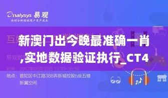 新澳门出今晚最准确一肖,实地数据验证执行_CT4.623