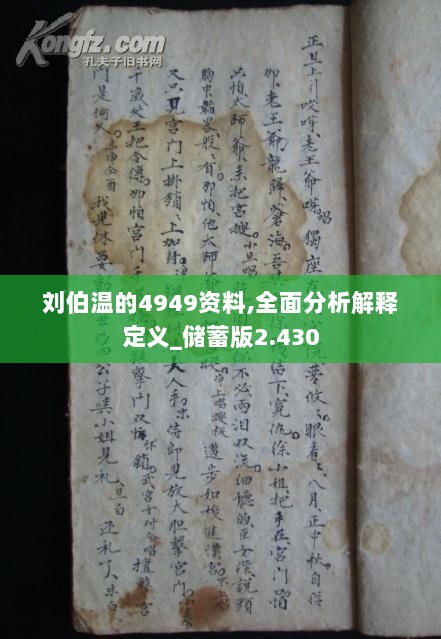 刘伯温的4949资料,全面分析解释定义_储蓄版2.430