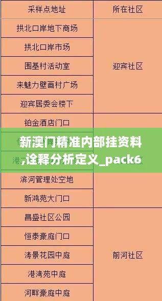 新澳门精准内部挂资料,诠释分析定义_pack6.350