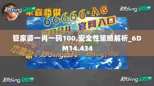 管家婆一肖一码100,安全性策略解析_6DM14.434