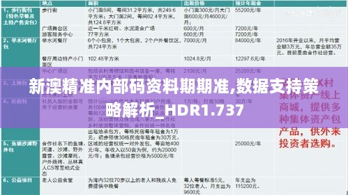 新澳精准内部码资料期期准,数据支持策略解析_HDR1.737