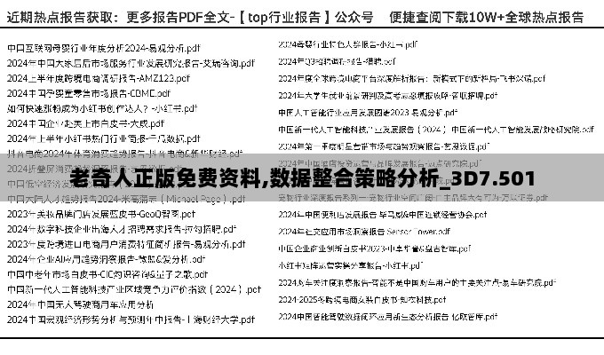 老奇人正版免费资料,数据整合策略分析_3D7.501