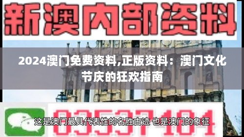 2024澳门免费资料,正版资料：澳门文化节庆的狂欢指南