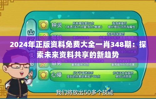 2024年正版资料免费大全一肖348期：探索未来资料共享的新趋势