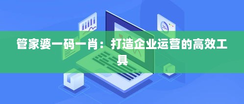 管家婆一码一肖：打造企业运营的高效工具