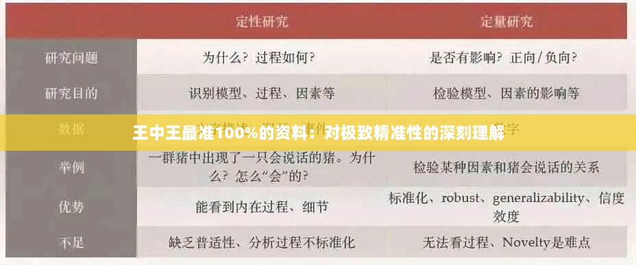 王中王最准100%的资料：对极致精准性的深刻理解