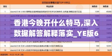 香港今晚开什么特马,深入数据解答解释落实_YE版6.377