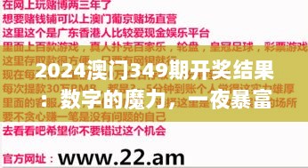 2024澳门349期开奖结果：数字的魔力，一夜暴富的传奇