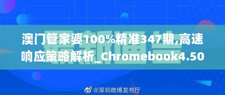 澳门管家婆100%精准347期,高速响应策略解析_Chromebook4.503