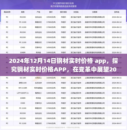 探究钢材实时价格APP，变革中的钢铁市场展望，2024年12月14日实时行情解析