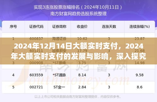 2024年大额实时支付的发展与影响，利弊及前景深入探究