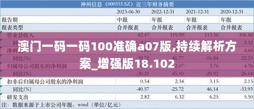 澳门一码一码100准确a07版,持续解析方案_增强版18.102