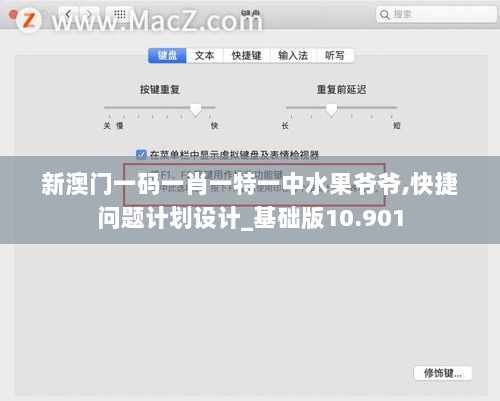 新澳门一码一肖一特一中水果爷爷,快捷问题计划设计_基础版10.901