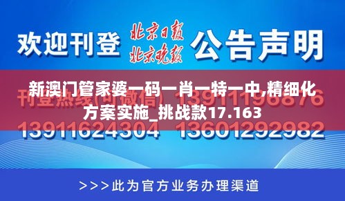 新澳门管家婆一码一肖一特一中,精细化方案实施_挑战款17.163