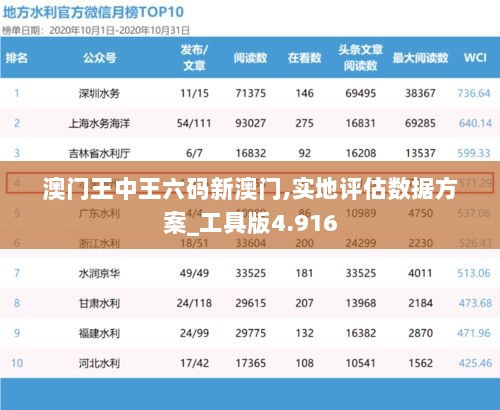 澳门王中王六码新澳门,实地评估数据方案_工具版4.916