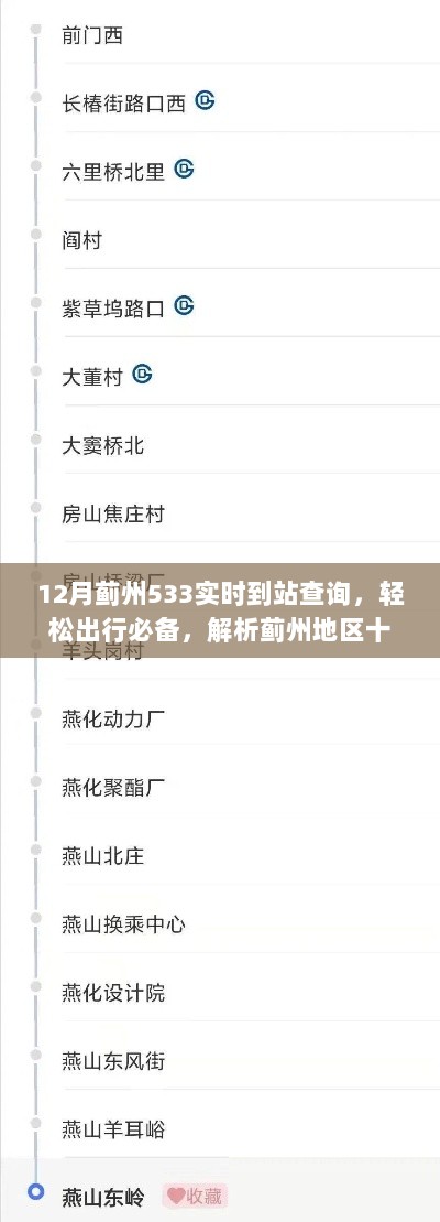 蓟州地区十二月公交实时查询系统（533线路），轻松出行必备工具