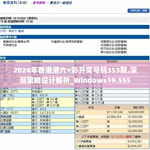 2024年香港港六+彩开奖号码353期,深层策略设计解析_Windows19.555