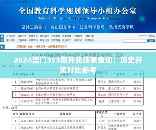 2024澳门353期开奖结果查询：历史开奖对比参考