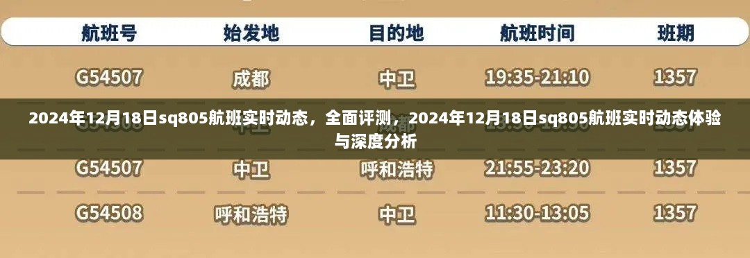 建议，2024年12月18日SQ805航班实时动态深度评测与体验分享