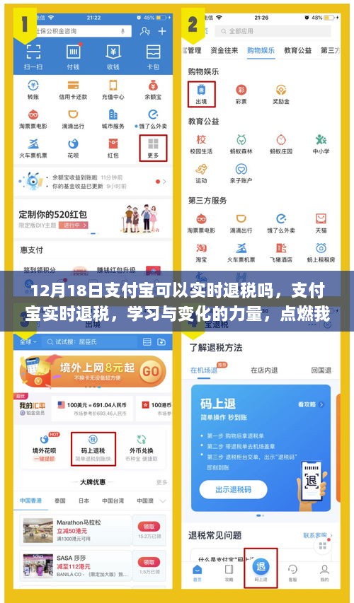 支付宝实时退税功能，点燃信心之火，学习与变化的力量