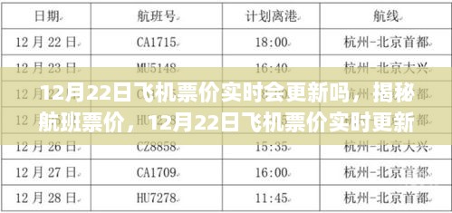 揭秘航班票价动态，12月22日飞机票价实时更新解析