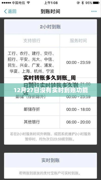 12月27日财务结算延迟，实时到账功能暂停