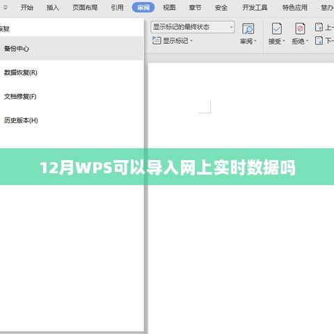 WPS 12月能否导入网上实时数据？