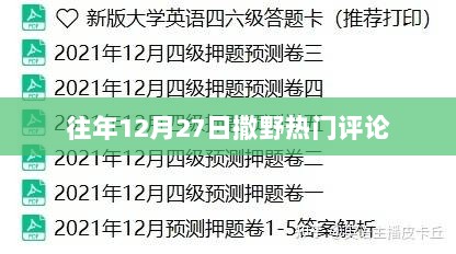 撒野历年12月27日热门评论回顾