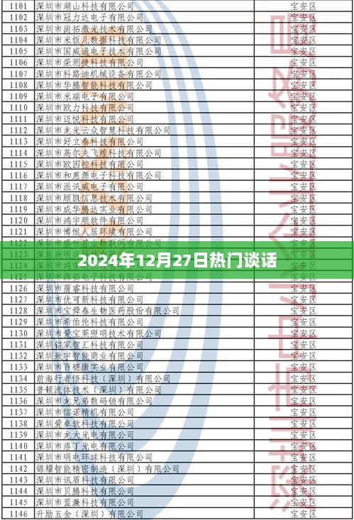 2024年12月27日热议话题聚焦