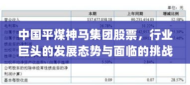 中国平煤神马集团股票，行业巨头的发展态势与面临的挑战