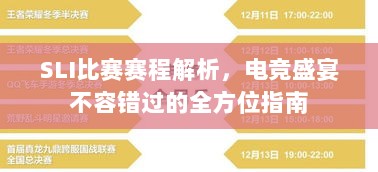 SLI比赛赛程解析，电竞盛宴不容错过的全方位指南