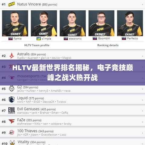 HLTV最新世界排名揭秘，电子竞技巅峰之战火热开战