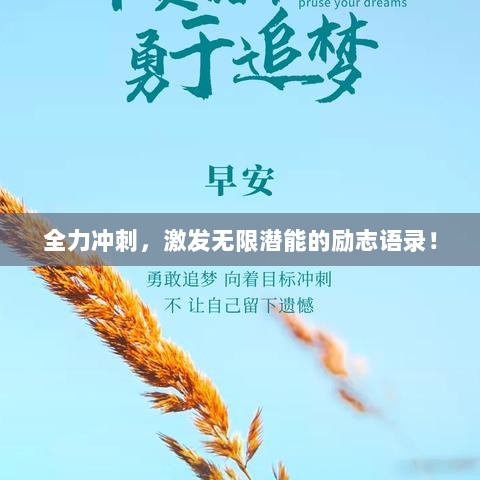 全力冲刺，激发无限潜能的励志语录！