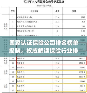 国家认证保险公司排名榜单揭晓，权威解读保险行业排名榜单！