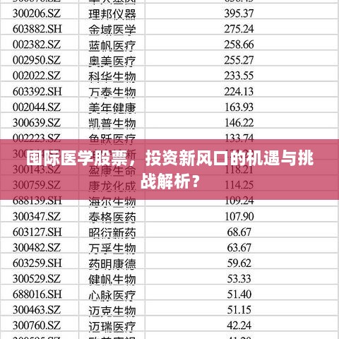 囤际医学股票，投资新风口的机遇与挑战解析？