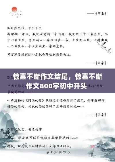 惊喜不断作文结尾，惊喜不断作文800字初中开头 