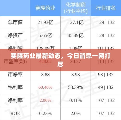 赛隆药业最新动态，今日消息一网打尽