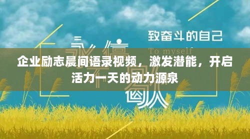 企业励志晨间语录视频，激发潜能，开启活力一天的动力源泉